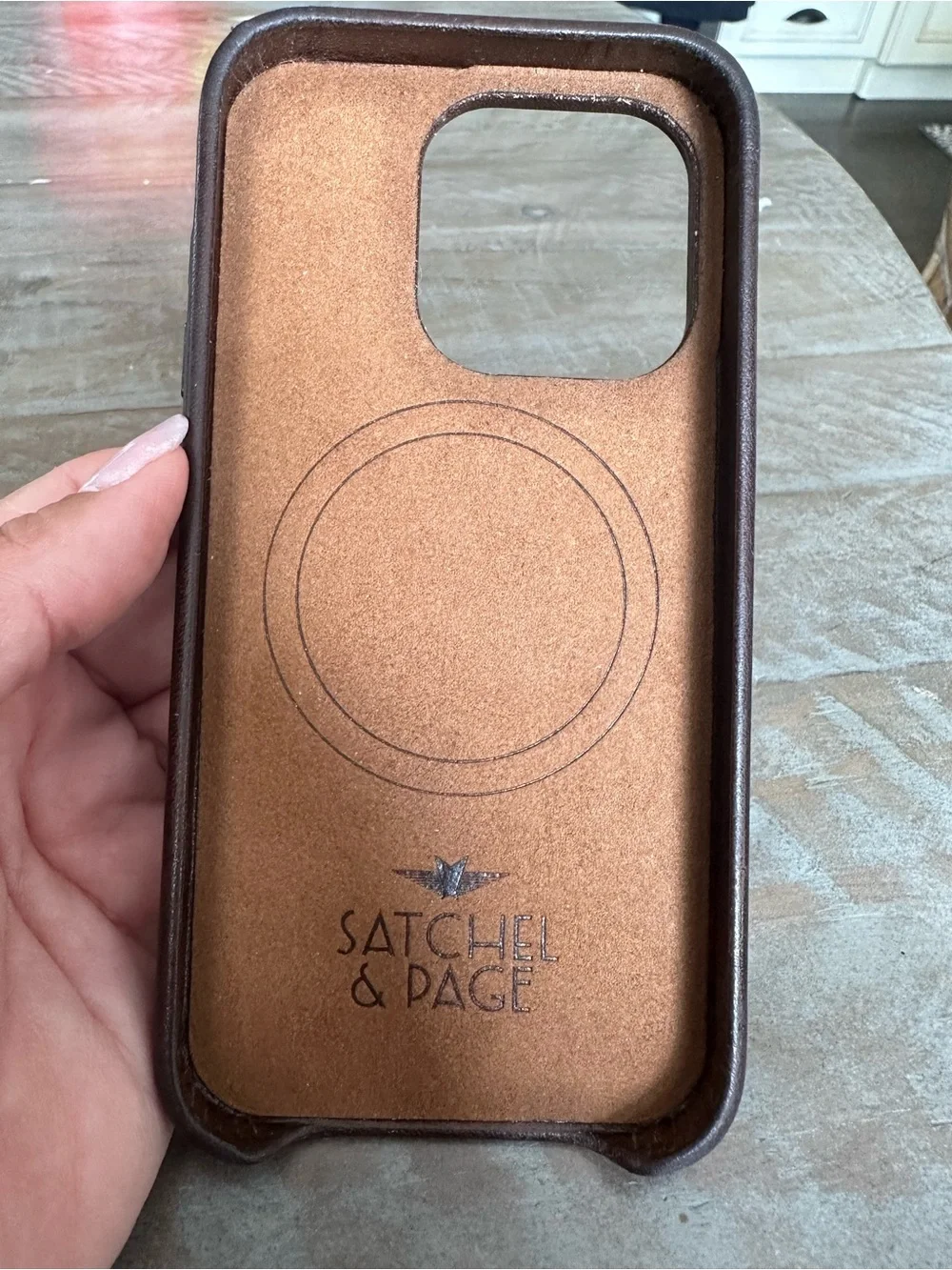 Satchel & Page Brown Leather iPhone MagSafe Case